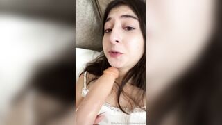 Milena Grace Filming Herself Sucking Dildo And Masturbating