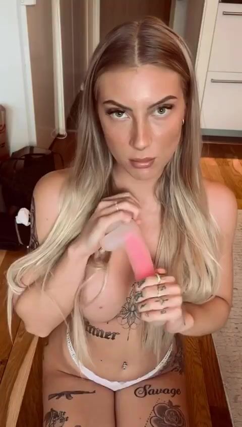 Swedish Sanna playing with dildo