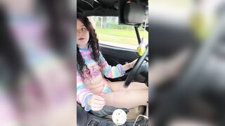 Yourfavcatgirl Drives Car In Kinky Dress