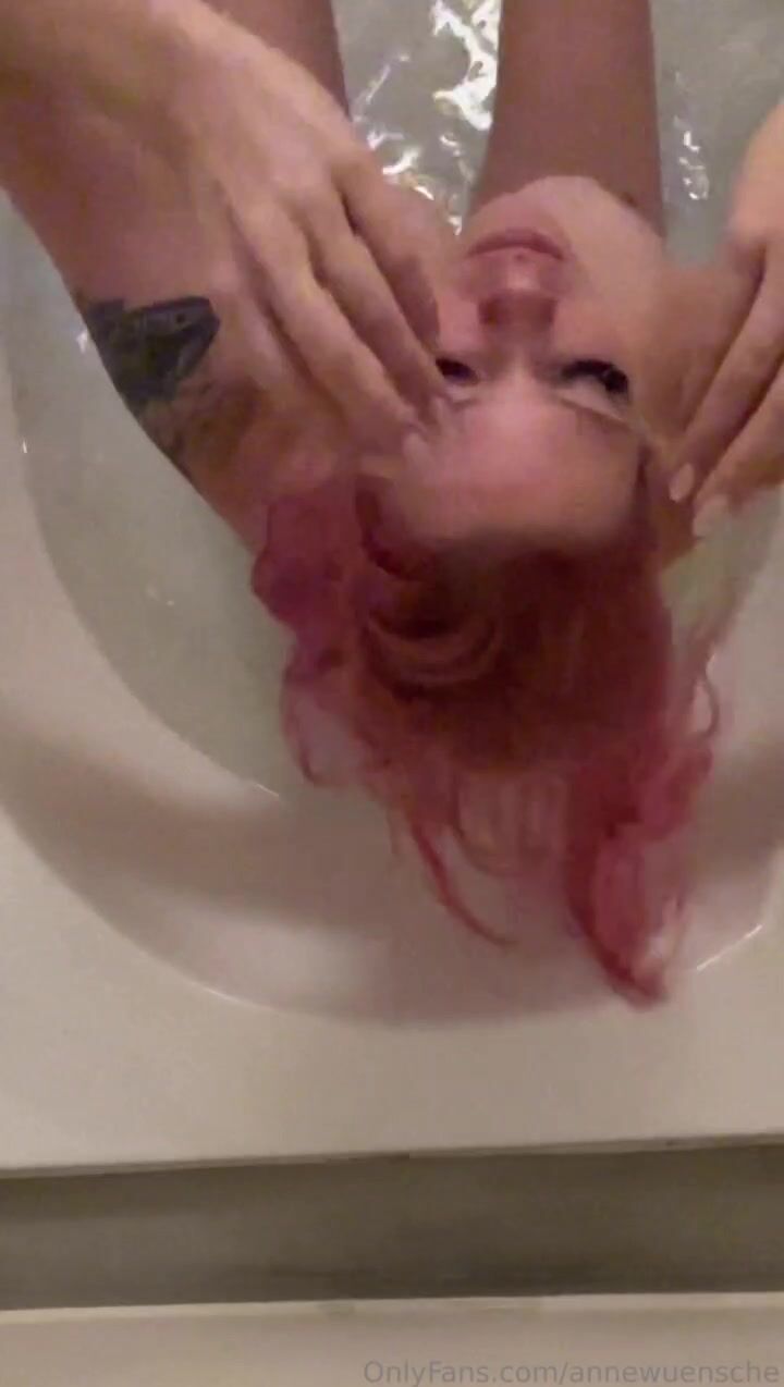 German Babe Anne Wünsche Playing with Big Tits in bathtub