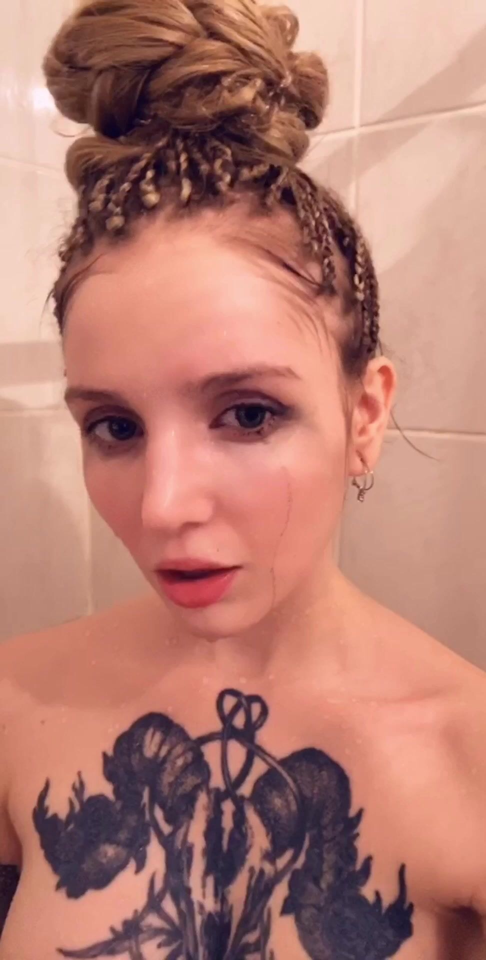 Naughty German Slut Showering And Fingering Tight Pussy