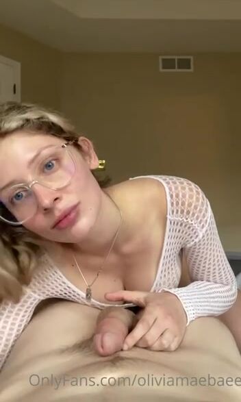 OliviaMaeBae Giving Blowjob And Getting Facial Cumshot