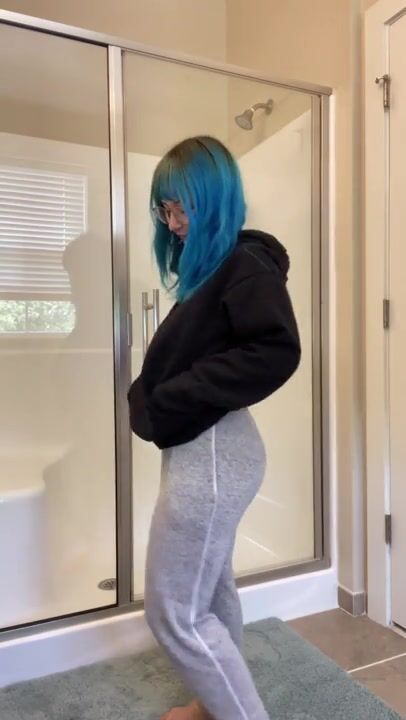 BigTittyGothEgg Strips Naked And Rides Big Dildo