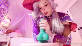 Belle Delphine Riding Huge Dildo in Witch Cosplay