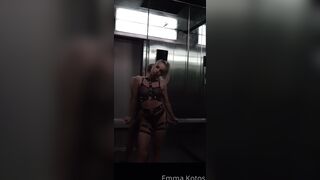 Emma Kotos Wearing Sexy Transparent Fetis Dress In Public